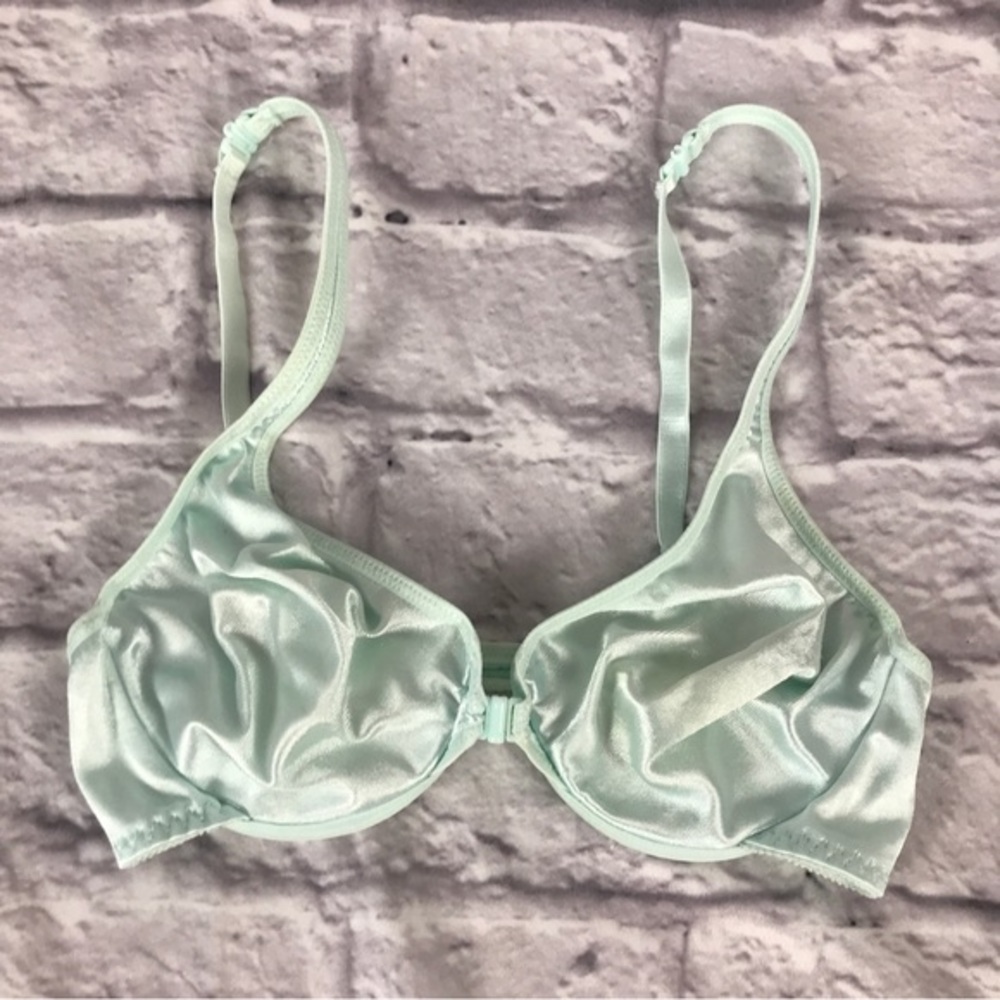 Vintage‎ Second Skin Convertible Bra Victoria’s Secret Open Heart label Y2K Aqua